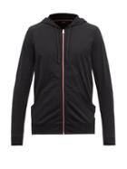 Mens Basics Paul Smith - Logo-patch Zipped Cotton Hooded Sweatshirt - Mens - Black