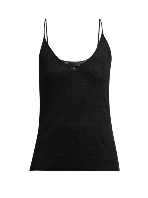 Matchesfashion.com Nili Lotan - Aspen Fine Knit Cami Top - Womens - Black
