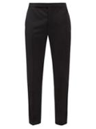 Saint Laurent - Grain De Poudre Tuxedo Trousers - Mens - Black