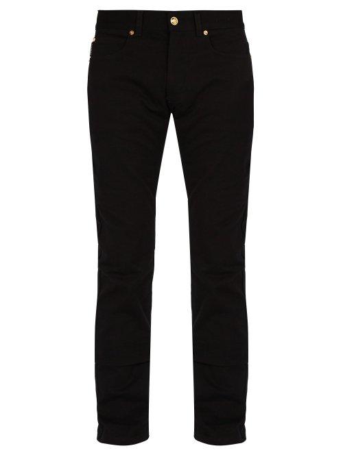 Matchesfashion.com Versace - Printed Pocket Slim Leg Jeans - Mens - Black