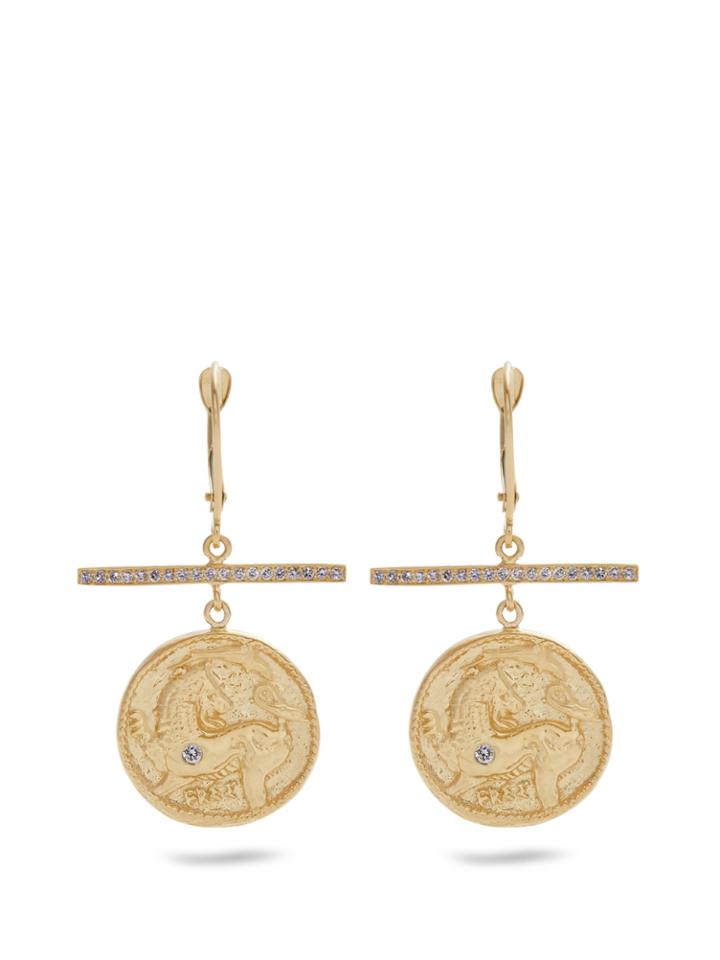 Azlee Animal Kingdom Diamond & Yellow-gold Earrings