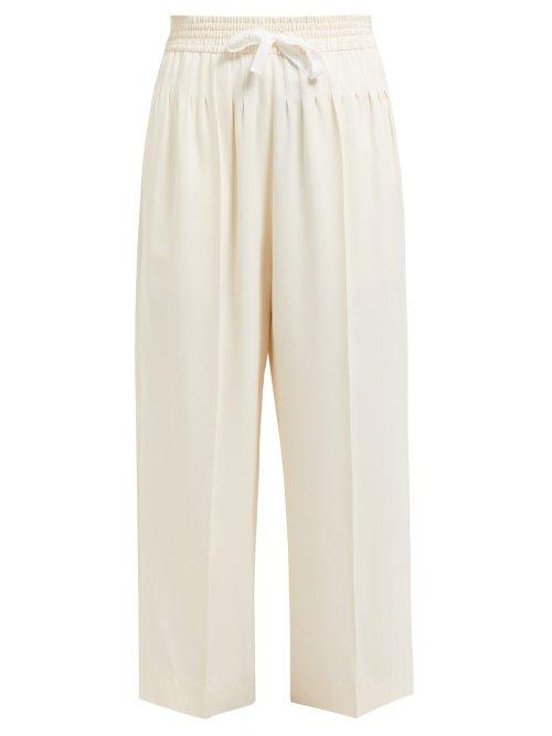 Matchesfashion.com Haider Ackermann - Pleated Wide Leg Trousers - Womens - Cream