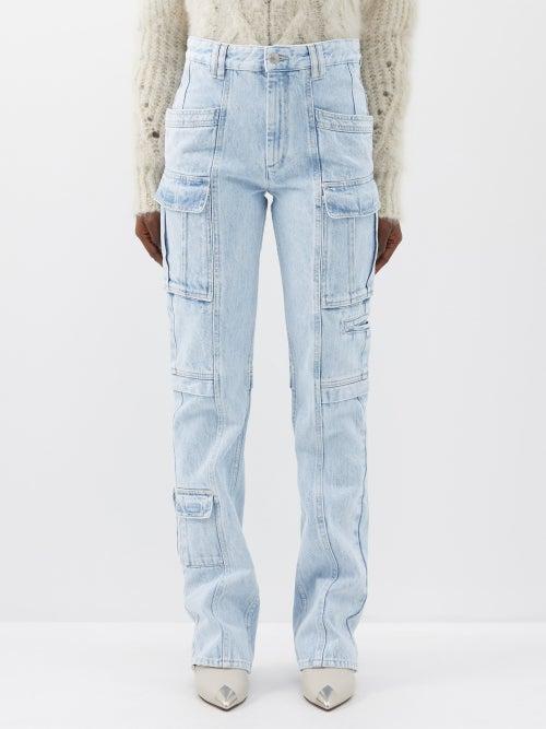 Isabel Marant - Vokayo Cargo Straight-leg Jeans - Womens - Light Blue