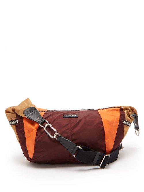 Matchesfashion.com Isabel Marant - Nilwey Panelled Shoulder Bag - Womens - Burgundy Multi