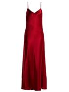 Matchesfashion.com Galvan - Sienna Bias Cut Satin Crepe Gown - Womens - Red