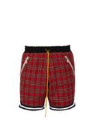 Matchesfashion.com Rhude - Basketball Tartan Cotton Shorts - Mens - Red