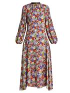 Matchesfashion.com Prada - Morocaine Primrose Floral Print Silk Dress - Womens - Multi