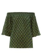 Matchesfashion.com Ace & Jig - Marisol Bardot Cotton Jacquard Top - Womens - Green Multi