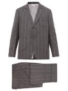 Matchesfashion.com Thom Browne - Striped Wool Two Piece Suit And Tie - Mens - Grey