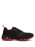 Matchesfashion.com Prada - Cross Section Leather And Mesh Trainers - Mens - Black