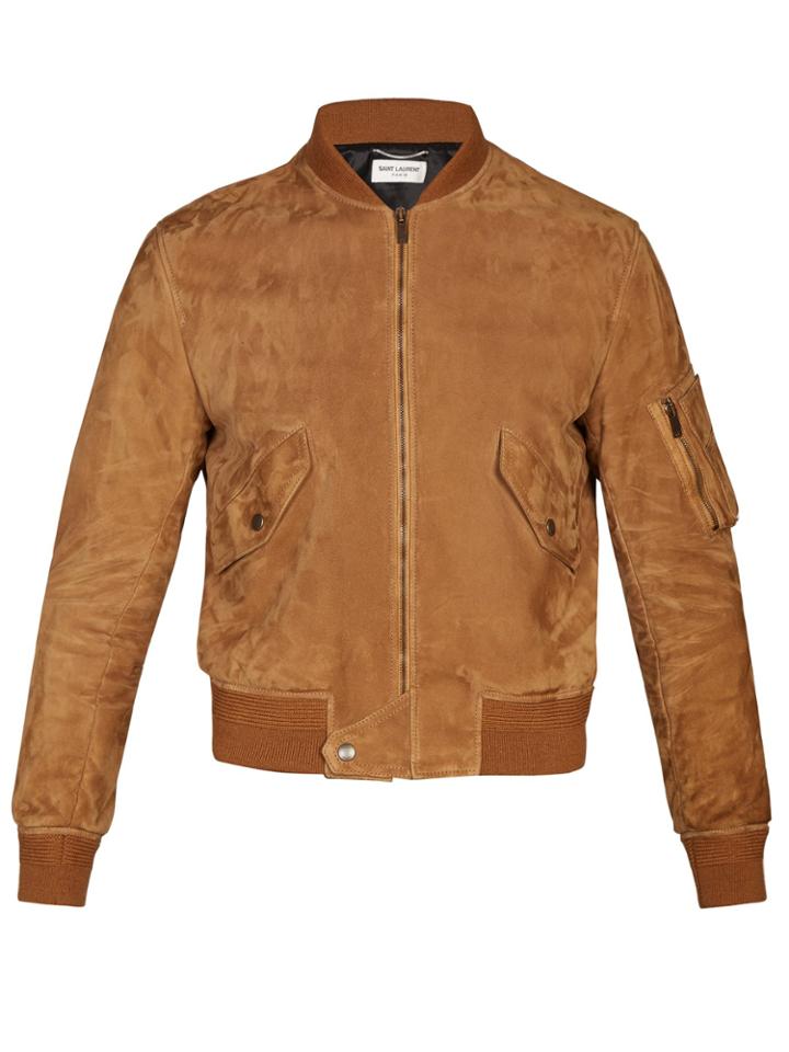 Saint Laurent Suede Bomber Jacket