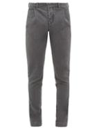 Matchesfashion.com Incotex - Verve Slim Fit Moleskin Trousers - Mens - Grey