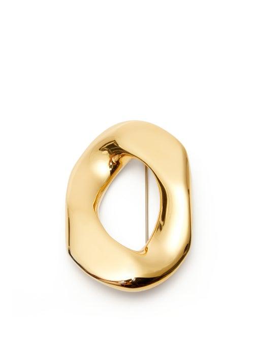 Matchesfashion.com Bottega Veneta - 18kt Gold Plated Brooch - Womens - Gold