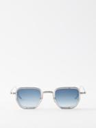 Jacques Marie Mage - Atkins D-frame Titanium Sunglasses - Mens - Silver Blue