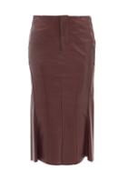 Petar Petrov - Roya Fluted Leather Midi Skirt - Womens - Burgundy