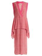Fendi Prince Of Wales-checked Print Silk-crepe Dress
