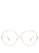 Gucci Round-frame Metal And Faux Pearl Glasses