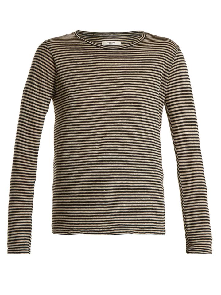 Isabel Marant Étoile Karon Long-sleeved Striped Linen-blend T-shirt