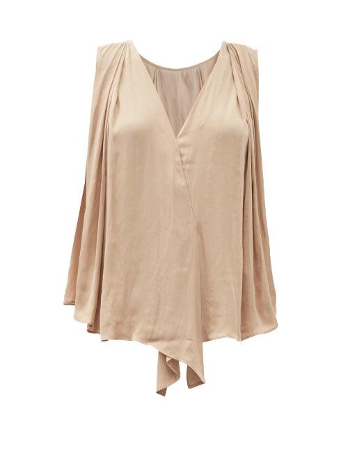 Ladies Rtw Carl Kapp - Claudine V-neck Voile Top - Womens - Nude