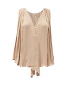 Ladies Rtw Carl Kapp - Claudine V-neck Voile Top - Womens - Nude