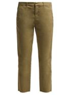 Matchesfashion.com Nili Lotan - Montauk Cotton Blend Twill Trousers - Womens - Khaki