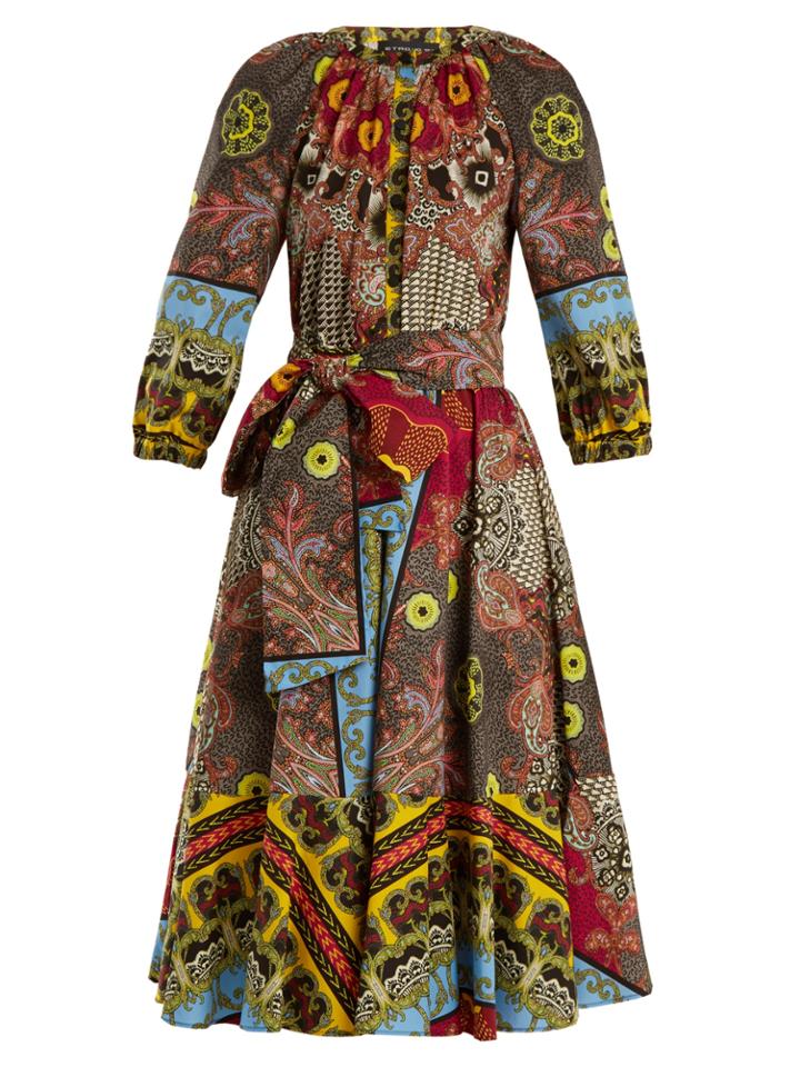 Etro Jungle-print Puff-sleeved Cotton Dress