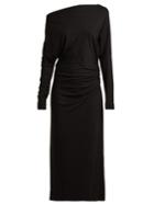 Vivienne Westwood Anglomania Thigh Boat Neck Ruched Midi Dress