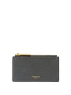 Thom Browne - Logo-stamped Zipped Pebbled-leather Cardholder - Mens - Grey