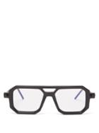 Kuboraum - P8 Flat-top Square Acetate Glasses - Mens - Black