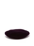 Matchesfashion.com Needles - Leather Trimmed Velvet Beret - Mens - Purple