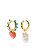 Matchesfashion.com Timeless Pearly - Mismatched Pearl And Crystal Gold-plated Earrings - Womens - Gold