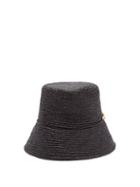 Matchesfashion.com Sensi Studio - Hippie Shell Embellished Straw Hat - Womens - Black