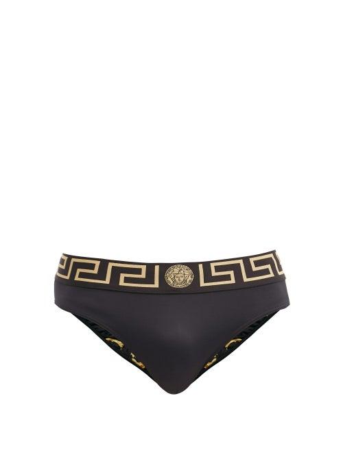 Matchesfashion.com Versace - Medusa-patch Technical-jersey Swim Briefs - Mens - Black