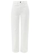 Matchesfashion.com Frame - Le California Stretch Cotton Wide Leg Jeans - Womens - White