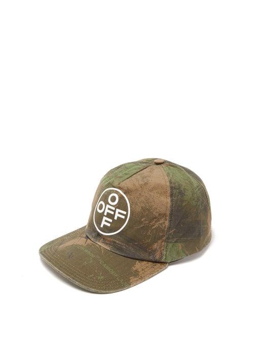 Matchesfashion.com Off-white - Logo Camouflage Print Cotton Baseball Cap - Mens - Camouflage