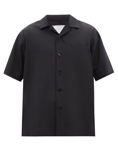 Sacai - Layered-sleeve Poplin Shirt - Mens - Black
