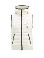 Matchesfashion.com Moncler - Glyco Hooded Quilted Down Gilet - Womens - White Black