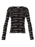 Matchesfashion.com Balenciaga - Logo-print Ribbed-jersey Sweater - Womens - Black White