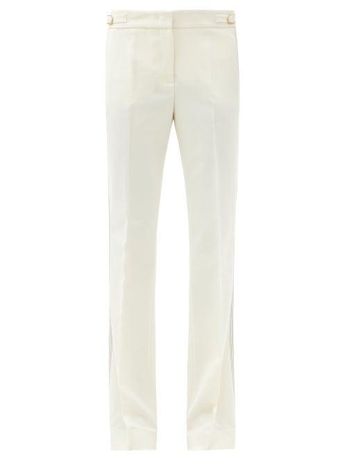 Matchesfashion.com Gabriela Hearst - Thompson Side-stitched Wool-crepe Flared Trousers - Womens - Ivory