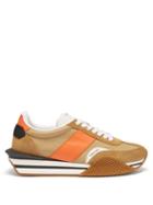 Tom Ford - James Raised-sole Suede-trim Canvas Trainers - Mens - Brown Multi
