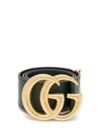 Matchesfashion.com Gucci - Gg Snakeskin Effect Logo Wide Leather Belt - Womens - Green