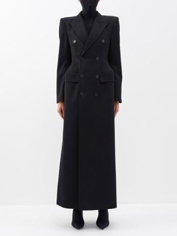 Balenciaga - Hourglass Wool-gabardine Coat - Womens - Black