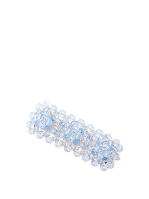 Matchesfashion.com Shrimps - Antonia Bead-embellished Hair Clip - Womens - Blue