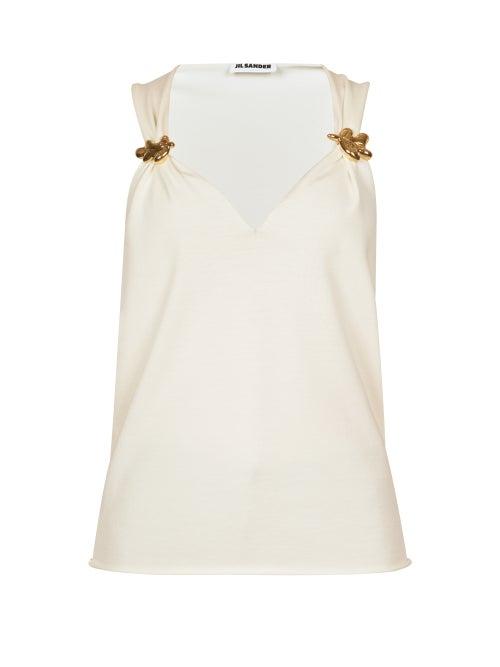 Jil Sander - Hardware-strap Jersey Tank Top - Womens - Cream