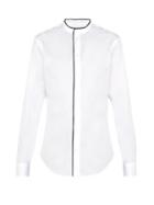 Matchesfashion.com Giorgio Armani - Stand Collar Cotton Shirt - Mens - White