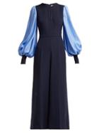 Matchesfashion.com Roksanda - Aunya Balloon Sleeve Jumpsuit - Womens - Blue Multi