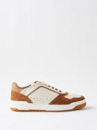 Brunello Cucinelli - Vitello Grained-leather And Suede Trainers - Mens - White Brown