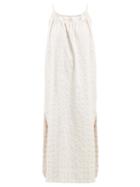 Matchesfashion.com Mara Hoffman - Lexi Cotton Seersucker Midi Dress - Womens - Ivory