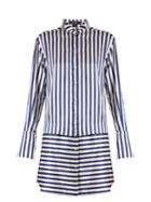 Burberry Striped Silk And Cotton-blend Satin Shirtdress