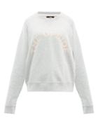 Matchesfashion.com The Upside - Flocked Logo Cotton Sweatshirt - Womens - Grey